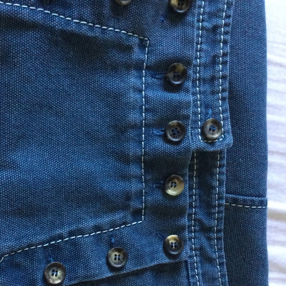 CELINE YACHTING TWILL DENIM CANVAS NAUTICAL BUTTON SKIRT SIZE 38 FRANCE - Picture 10 of 16